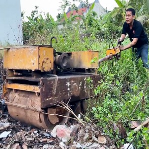 Restoring A Hydraulic Vibrating Hand Roller Compactor Badly Damaged And Neglected For Many Years | WT TH Woodworking