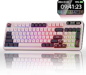 KZZI Z98 Creamy Keyboard, Wireless Mechanical Keyboard with Smart Display & Knob, Tri-Mode Connection