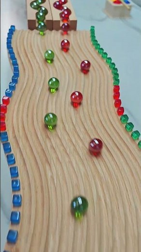 Wooden Snake Marble Run ASMR | Wavy Kugelbahn Track