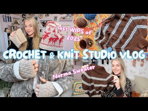 Crochet & Knitting VLOG - new year new wips , Norma sweater & learning German short rows