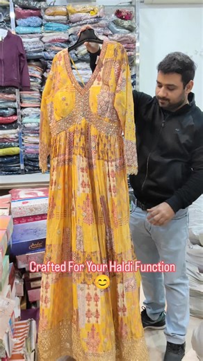 POSHAAK on Instagram: "Crafted For Your Haldi Function 😊 Call: 8168305717 Address: Main Bazar Sampla 📍 #haldioutfit #haldidress #weddings #trending #sundayspecial"