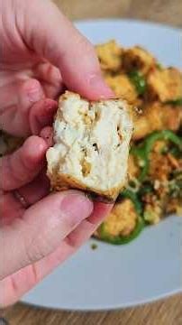 Perfectly crispy salt and pepper tofu that's highly addictive #tofu #shorts #recipe