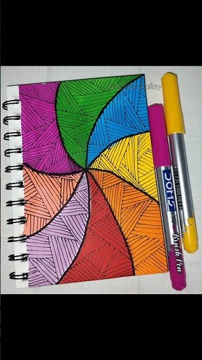 Easy Zen doodle drawing ❤️💜🧡💙 #art #shorts #shortsfeed #zen #satisfying #drawing