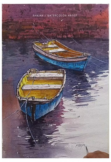 Beautiful watercolor demonstration 😍 #ranjanwatercolorartist #viewers #followers #follower #follow #artist #art #artwork #artgallery #drawing #draw #drawingoftheday #watercolor #watercolourpainting #watercolourartist #painting #paintingoftheday #viralpost #trendingpost #landscape #scenery #today #everyone #everyonefollowers #light #shades #facebookpost #reelschallenge @topfans | Ranjan/Watercolor Artist