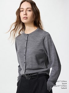 Womens Merino Crew Neck Cardigan | UNIQLO CA