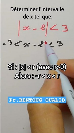 Valeur absolu - encadrement - intervalle | mathématique #shortvideo #maths