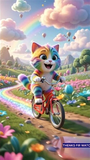 Rainbow Dog's Muddy Dance & Bicycle Adventure! 🐶🌈 Funny Kids Cartoon #Shorts