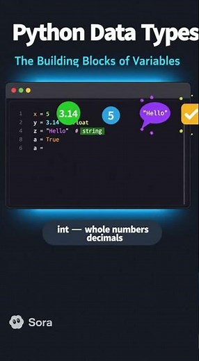 Python Data Types in 10 Seconds (AI-Generated Visual Explainer)