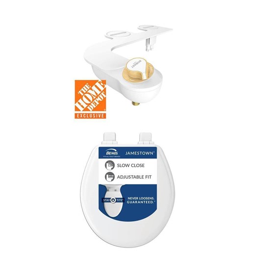 HD-4000 Essential Non-Electric Bidet Attachment and Soft Close Toilet Seat in White Combo - The Home Depot