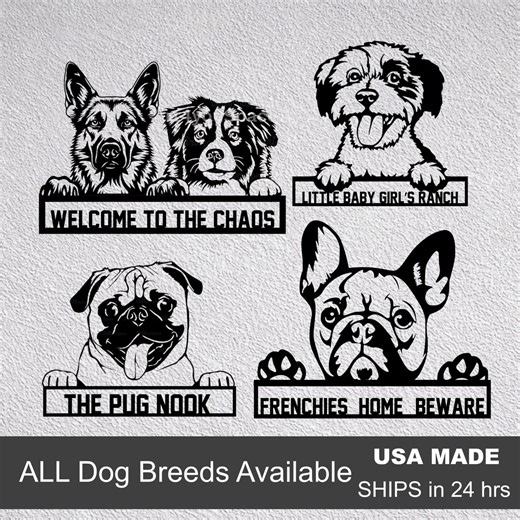 Custom Dog Breed Metal Sign, Personalized Pet Name, Dog Lover Gift - Etsy