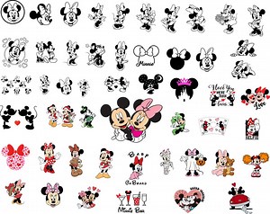 Minnie Maus SVG Bundle | 51 Dateien - süße Cartoon-Designs und lustige Posen | PNG   Vektorgrafik | Sofort Download für Cricut und Silhouette - Etsy.de