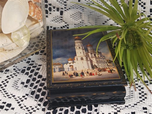 Vintage Russian Lacquer Keepsake Box Ivanouskaya Square Scene – Small Ding - Etsy