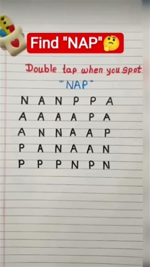 Double tap when you spot "NAP"🤔🤔#find #spot #solve #share #like #support #video