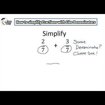 Stop Struggling with Fractions! Simplify Fractions with the Same Denominator Fast