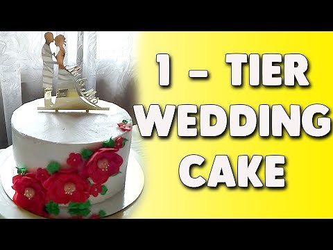 Simple 1 tier Wedding Cake in Boiled Icing