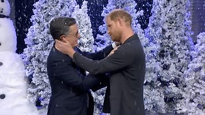 Prince Harry crashes Stephen Colbert's late show to audition for a Hallmark movie