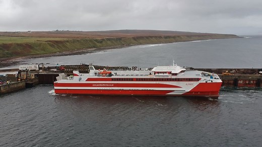 Gills Bay, and the arrival of Pentland Ferries new Orkney Ferry "Alfred". #PentlandFerries | Highland Aerial Views
