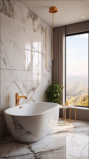⚪White Marble tile Bathroom Design.🚿