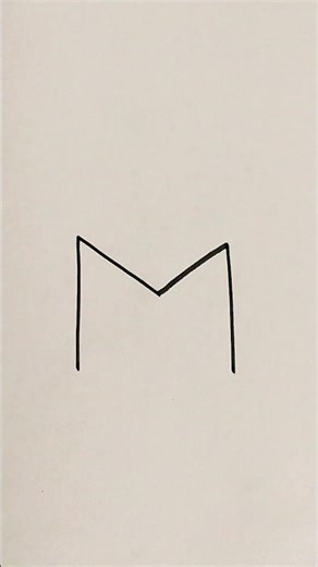 Simple and easy drawing from letter M #art #trending #viral