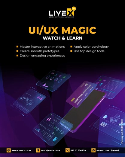 𝐔𝐈/𝐔𝐗 𝐌𝐚𝐠𝐢𝐜 Step into the world of interactive design. Master animations, create smooth prototypes, design engaging experiences, apply color psychology, and explore top UI/UX tools. Discover how UI/UX skills can elevate your design career with LiveX. 𝐖𝐡𝐚𝐭𝐬𝐀𝐩𝐩: ‪ 𝟗𝟐 𝟑𝟎𝟎 𝟏𝟎𝟓𝟒𝟖𝟑𝟗‬ 𝐂𝐚𝐥𝐥: 𝟎𝟒𝟐 𝟏𝟏𝟏 𝟎𝟓𝟒 𝟖𝟑𝟗 𝐒𝐭𝐚𝐫𝐭 𝐋𝐞𝐚𝐫𝐧𝐢𝐧𝐠 𝐓𝐨𝐝𝐚𝐲: ‪‪‪‪‪‪‪‪‪‪‪‪‪‪‪‪‪‪‪‪‪‪‪‪‪‪‪‪‪‪‪https://livex.tech‬‬‬‬‬‬ 𝐅𝐨𝐥𝐥𝐨𝐰 𝐨𝐮𝐫 𝐖𝐡𝐚𝐭𝐬𝐚𝐩𝐩 𝐂𝐡𝐚𝐧𝐧𝐞𝐥 𝐟𝐨𝐫