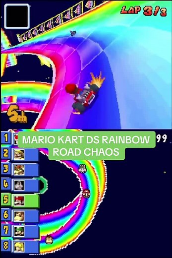 MARIO KART DS RAINBOW ROAD CHAOS #nintendo #nostalgia #wii #nintendoswitch #wiiu #mariokart #mirrormode #mariokartds #rainbowroad