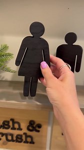 Laser Cut Wood Bathroom Sign: Standing Men & Women Restroom Decor - Etsy
