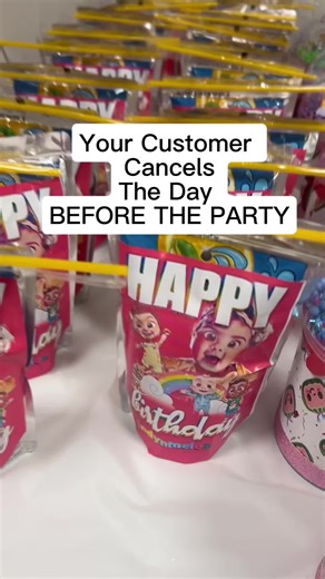 Customer cancels the day before the party. Full payment was made. Everything was fully customized. Their child’s cartoon face is on every single item. It cannot be resold. Custom work is not a return aisle. So let’s talk… A. No refund B. Pick up only C. Partial credit Be honest. What are you choosing? 👀👇 #CustomBusiness #PartyFavors #SmallBusinessOwner #CraftBusiness #BusinessPolicies