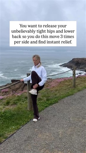 Instant relief doesn’t come from forcing release. It comes from better communication with your body.⁣ ⁣ This movement works because it restores relationship — between hip, spine, and breath — not because it stretches harder.⁣ ⁣ Moving slowly in this externally rotated position gives the nervous system time to register safety, allowing the hip to soften instead of brace.⁣ ⁣ Less force. More listening. Real change. | Mandy Froehlich