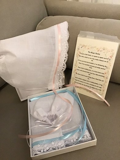 Magic Hanky Baby Bonnet, Baby Shower Gift, Christening Bonnet, Baptism Gift, Something Old Wedding Hanky, Baby Gift, KEEPSAKE, Sentimental - Etsy