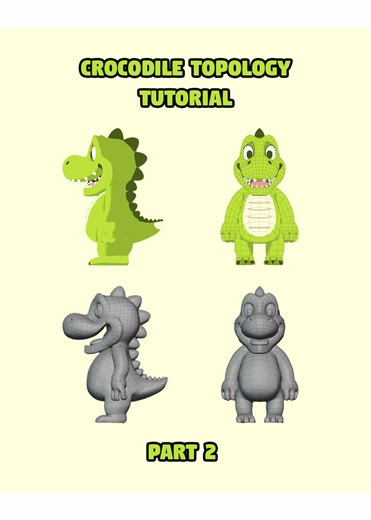 Crocodile Topology Tutorial in Blender