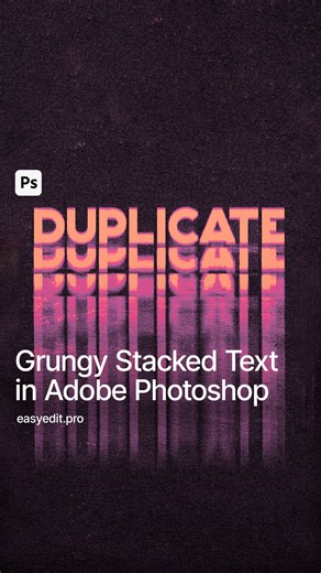 EasyEdit - Design Resources & Tutorials | Create this Grungy Stacked text in Photoshop! Add your text and convert to a smart object. Add a Gaussian Blur to it. Duplicate the layer... | Instagram