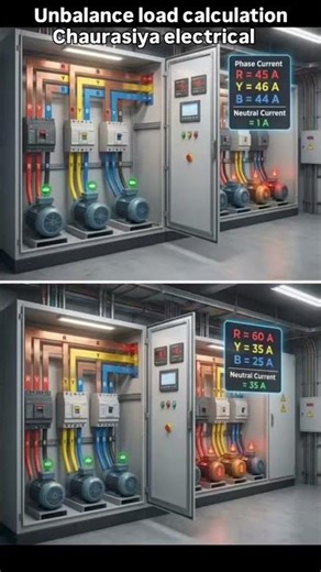 Unbalanced load calculation #electrician #electricalengineeers ring_love #ElectricalPower #Electric