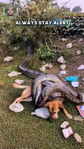 😰 A massive python vs. a helpless dog Watch the intense struggle! #viral #trending #wildlife #snake
