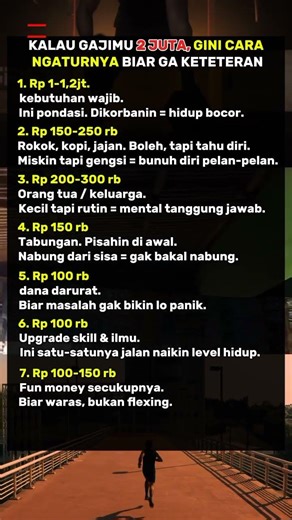 HARUS TAU‼️ Kalau gajimu 2jt gini cara ngatur biar ga keteteran..!!! #informasi #motivasisukses