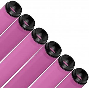 KASTLITE T8 LED/Fluorescent Light Tube Guard with End Caps - 46-3/8" Lamp Diffuser Covers & Safety Sleeves, Pink Protective Plastic Bulb Replacement Covering & Overhead Lighting Accessory, Pack of 12
