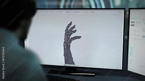 Building a high-tech prototype of the robotic hand in the engineering program. Modelling a high-tech prototype of the arm prosthetic. Creating a high-tech prototype of the futuristic cyberware