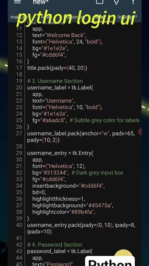 #python login screen UI #SUBSCRIBE #FOR MORE