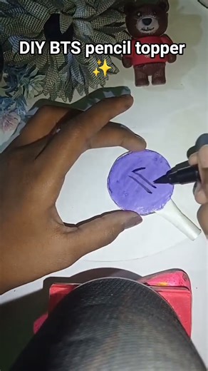 DIY bts pencil💜💜 topper #cute#craft