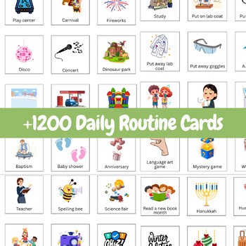 Editable Daily Routine Cards for Kids | Visual Schedule Autism Editable Picture