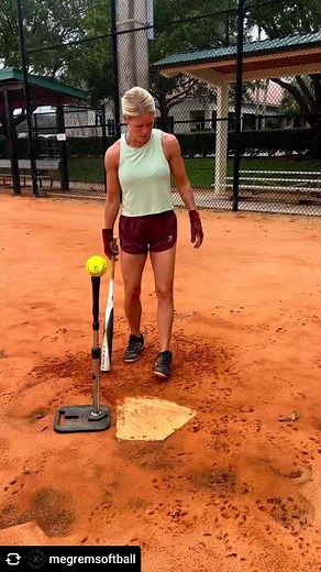 591K views · 2.7K reactions | Love this CREDIT @megremsoftball Clips from my latest YouTube video “2 hitting drills to drive through the ball and avoid falling back” Tee is @tannertees Pro. Batting gloves are @brucebolt.us #softball #baseball #hittingdrills #fastpitch #fastpitchsoftball | Tanner Tees | Facebook