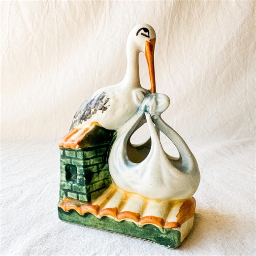 Vintage Bisque Stork Baby Party Favor Italy 1950s - Etsy Canada