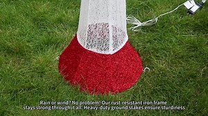 Starfree 60 in. Outdoor Christmas Decoration Lamp Post with Warm White LEDs and Pre-Lit Red Bow HOXSOD0109GLD