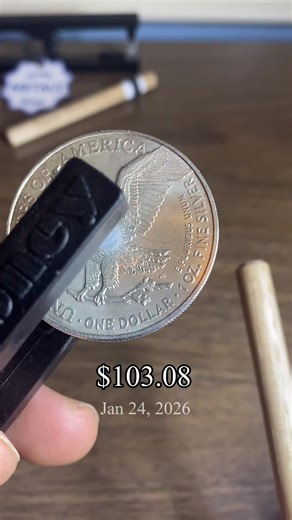 Silver Eagles melting over 100x Face Value January 24, 2026 *** If you or someone you know would like to test metals with a Pocket Pinger, they’re available on the link in the profile, Amazon, and eBay. Disclaimer: All the risks associated with pinching a coin in between your fingers and then tapping it with plastic and/or wood are present when using the device. The ping test is used for alloy identification. Always compare the sound of a potential counterfeit with the sound of a known authentic