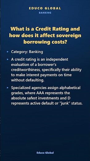 What is a Credit Rating and how does it affect sovereign borrowing costs? 📊 #shorts
