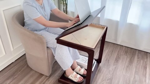 Amazon.com: Couch Tables That Slide Under - C Shaped End Table for Couch, Wood Side Table for Sofa, Small Sofa Arm Tray Desk, Rolling Side Table with Wheels for Laptop/Living Room/Bedroom, Dark Walnut : Home & Kitchen