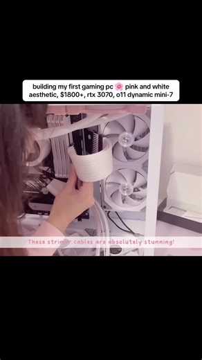 building my first gaming pc 🌸 pink and white aesthetic, $1800 , rtx 3070, o11 dynamic mini-7