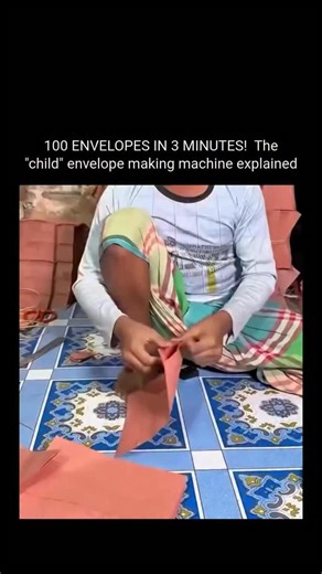 Explaining Page on Instagram: "This “Child” envelope making machine proves that speed doesn’t always come from high-tech automation. With skilled hands guiding each movement, plain sheets of paper are transformed into perfectly shaped envelopes in seconds. The rhythm, precision, and focus behind the process are fascinating to watch. Producing 100 envelopes in just three minutes, this machine showcases the power of craftsmanship combined with smart design. It’s a reminder that traditional tools, 