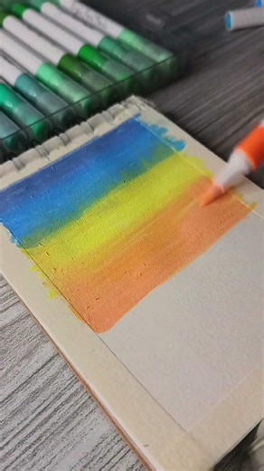 Easy Sunrise Painting With Acrylic Marker Process #art #drawing #painting #paintingtutorial