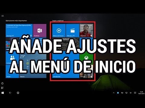 Añade al menú de inicio ajustes de la configuración de Windows 10 www.informaticovitoria.com