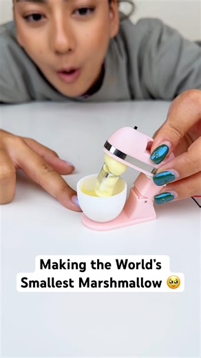 We made the world’s smallest marshmallows in a mini mixer 🥹